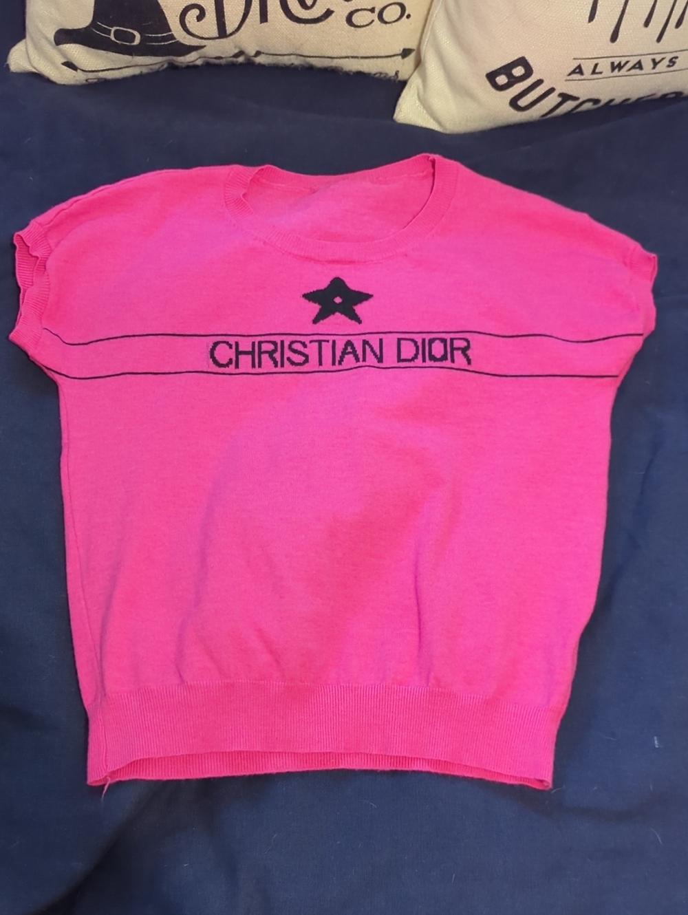Authentic Christian Dior Knot Crop Top Shirt Size Small